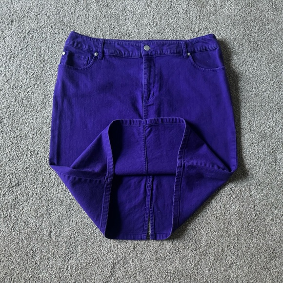 Chico’s Denim Skirt Size S (1,5) pencil Workwear Classic Purple Casual - Picture 4 of 11